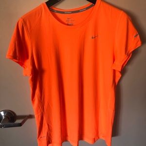 Nike Running Shirt Dri Fit Gym Orange Women